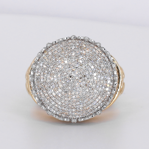 10k Solid Gold Diamond Cluster Crown Ring - 30374