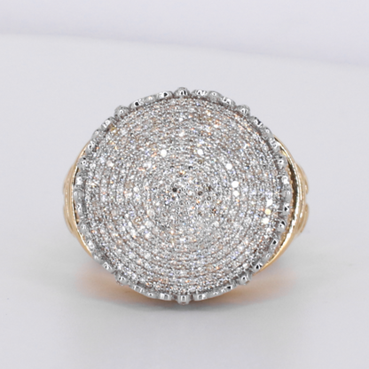 10k Solid Gold Diamond Cluster Crown Ring - 30374