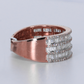 10k Solid Gold Baguette Diamond Triple Row Men's Band - 30379