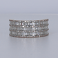 10k Solid Gold Baguette Diamond Triple Row Men's Band - 30379