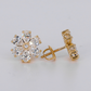 14k Solid Gold VVS Lab Diamond 12mm Flower Earrings - 50345