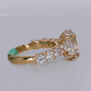 14k Solid Gold Lab Diamond Oval Cut Bridal  Ring - 30406