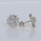 14k Solid Gold 12.5mm Lab Diamond Sunflare Earrings - 50309