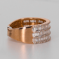 10k Solid Gold Baguette Diamond Triple Row Men's Band - 30379