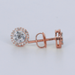 14k Solid Gold Diamond 7.5mm Cluster Earrings - 50335