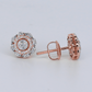 14k Solid Gold Diamond 9mm Flower Cluster Earrings - 50336