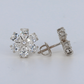 14k Solid Gold VVS Lab Diamond 12mm Flower Earrings - 50345