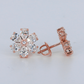 14k Solid Gold VVS Lab Diamond 12mm Flower Earrings - 50345