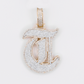 10k Gold Diamond Old English Initial Pendants - 60619
