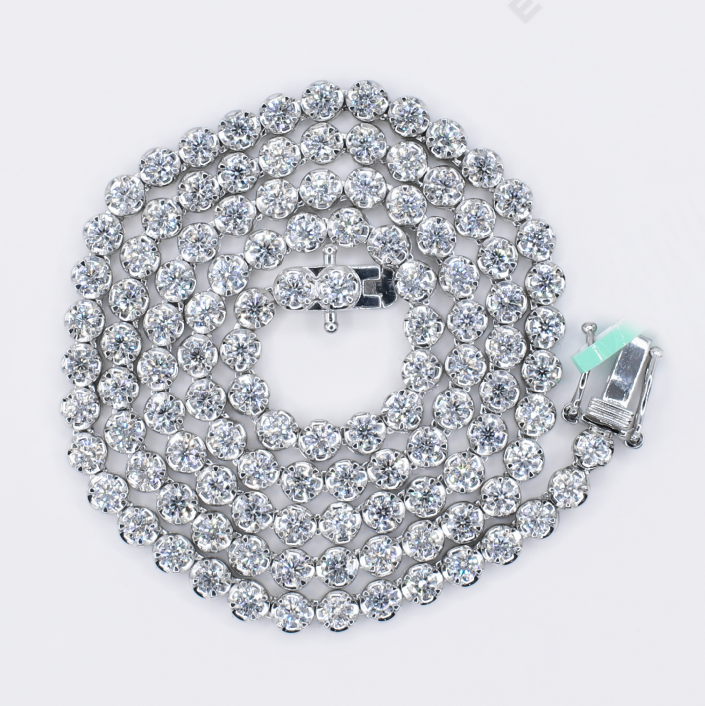 10k Solid White Gold 4mm Lab VS Diamond Tennis Chain - 10122