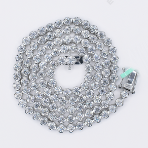 10k Solid White Gold 4mm Lab VS Diamond Tennis Chain - 10122