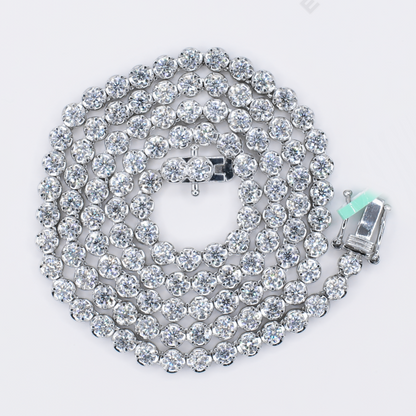 10k Solid White Gold 4mm Lab VS Diamond Tennis Chain - 10122