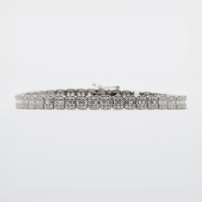 10k Solid Gold 5mm Baguette Diamond Tennis Bracelet - 20148