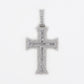 10k Solid Gold Diamond Baguette Sharp-Edged Cross - 60360