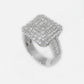 14k Solid Gold VS1 Baguette Diamond Square Cake Ring - 30254