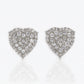 14k Solid Gold 11mm Diamond Heart Cluster Earrings - 50020