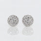 14k Solid Gold 9mm Diamond Cluster Earrings - 50048