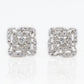 14k Solid Gold 11mm VS Diamond 3D Square Maze Earrings - 50079