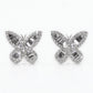 14k Solid Gold 10mm Baguette Diamond Butterfly Earrings - 50044