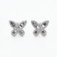 14k Solid Gold 10mm VS1 Baguette Diamond Butterfly Earrings - 50044