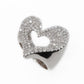 14k Solid Gold VS Diamond Open Heart Ring - 30004