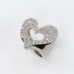 14k Solid Gold VS Diamond Open Heart Ring - 30004