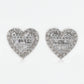 14k Solid Gold 11mm VS1 Baguette Diamond Heart Earrings - 50111