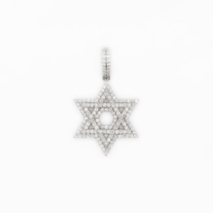 14k Solid Gold VVS/VS1 Diamond 3D Star of David Pendant - 60026