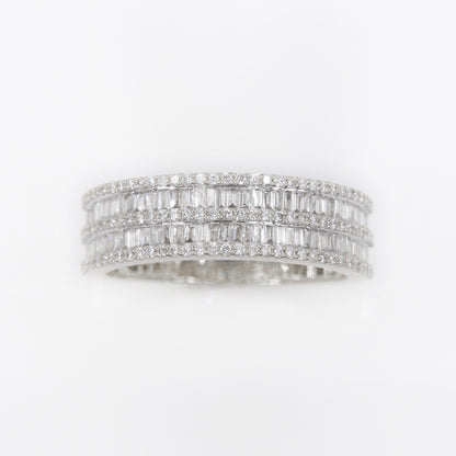 10k Solid Gold Baguette Diamond Double-Row Band - 30158