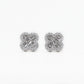 14k Solid Gold 8mm VS1 Diamond Baguette Clover Earrings - 50193