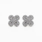 14k Solid Gold 10mm VS1 Diamond Clover Earrings - 50190