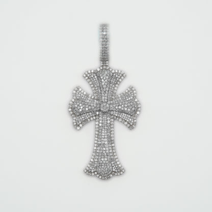 10k Solid Gold VS1 Diamond 2.5" Cathedral Cross - Solid Back - 60074