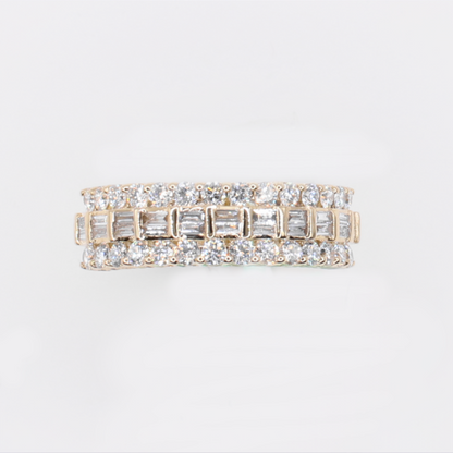10k Solid Gold Lab Diamond Imperial Prism Men's Band - 30352