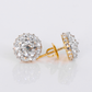 14k Solid Gold Lab Upside Down Diamond 10mm Earrings - 50292