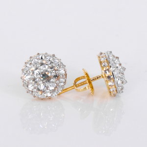 14k Solid Gold Lab Upside Down Diamond 10mm Earrings - 50292