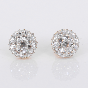 14k Solid Gold Lab Upside Down Diamond 10mm Earrings - 50292