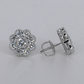 14k Solid Gold 11.4mm VVS Lab Diamond Flower Earrings - 50350