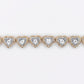 10k Solid Gold Diamond Cluster Hearts Bracelet - 20205