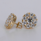 14k Solid Gold 14mm VVS Lab Diamond Cluster Earrings - 50349