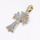10k Solid Yellow Gold Lab Diamond Cross Pendant - 60565