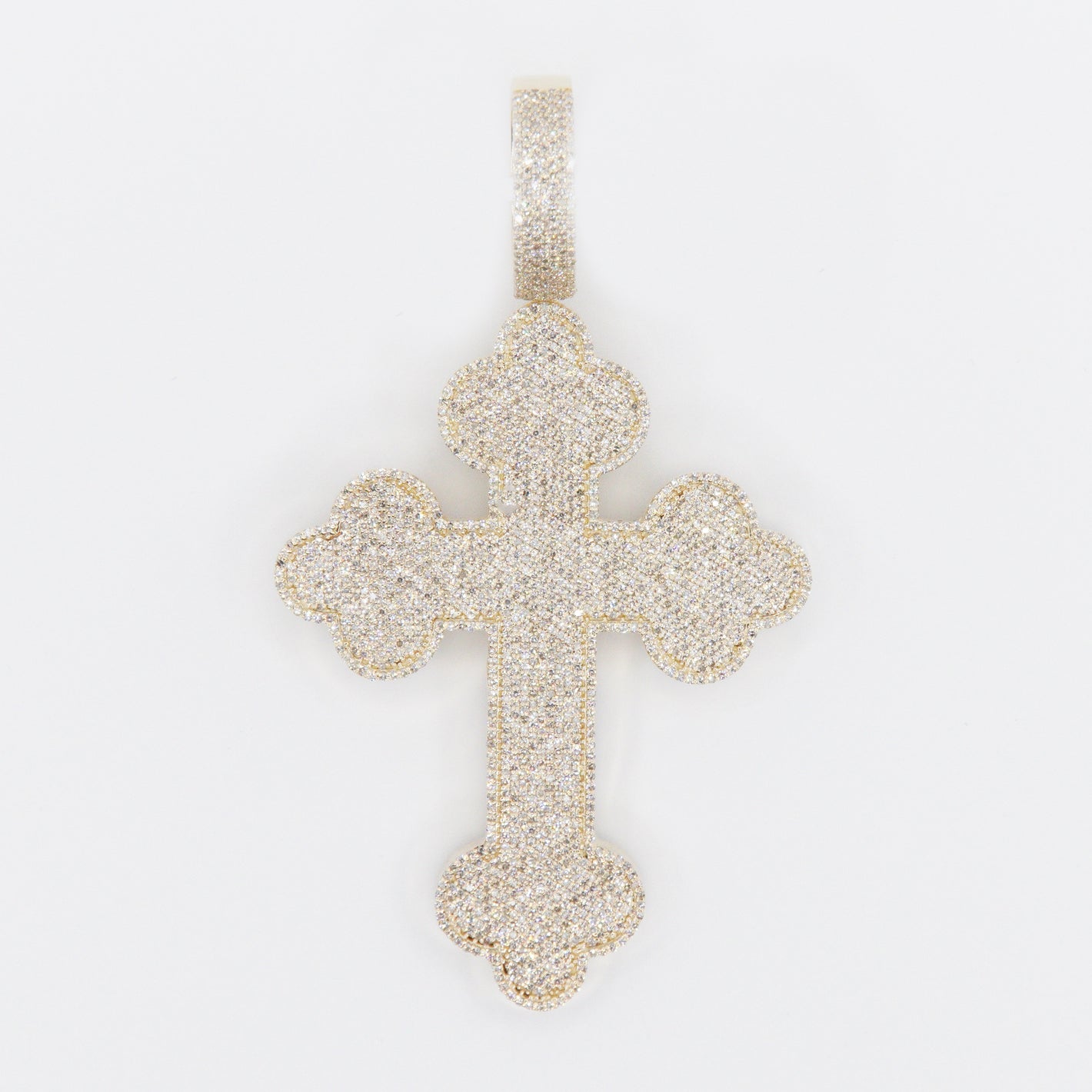 10k Solid Gold Diamond XL Motif Cross