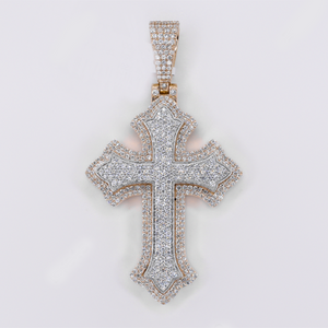 10k Gold Diamond Cross Pendant - 60659