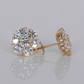 14k Solid Gold 13mm Lab Diamond Flower Earrings - 50312