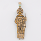 14k Solid Gold Green & White Diamond St. Jude Pendant - 60594