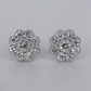 14k Solid Gold 11.4mm VVS Lab Diamond Flower Earrings - 50350