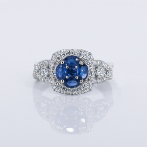 18k Solid Gold Diamond & Ruby Ring - 30367