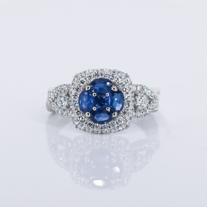 18k Solid Gold Diamond & Ruby Ring - 30367