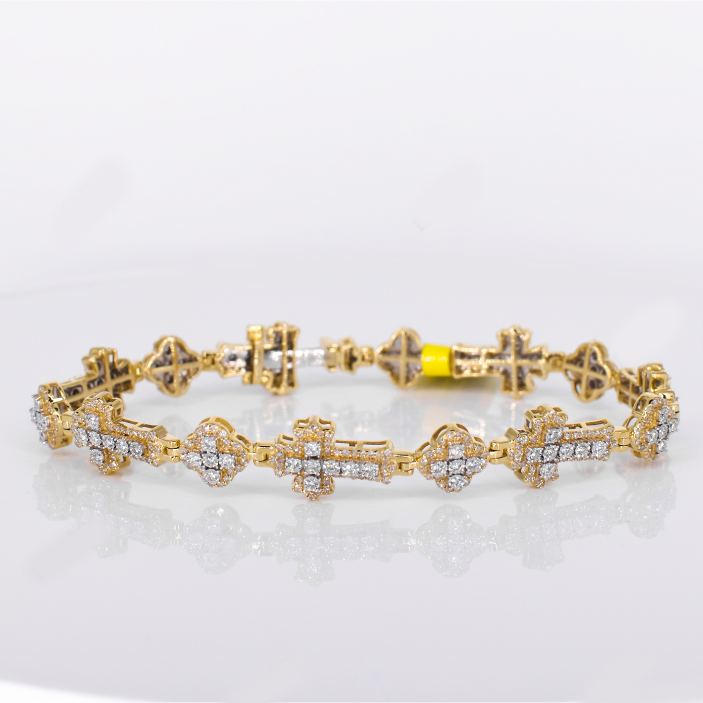 10k Gold Diamond Clover Cross Bracelet - 20222