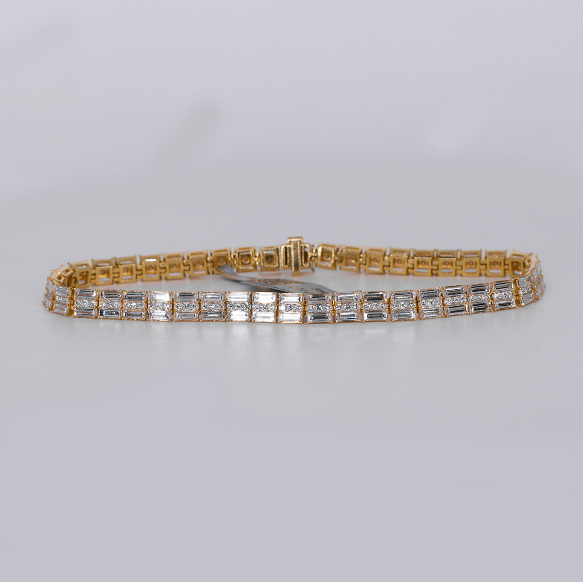 10k Gold Baguette Lab Diamond 6mm Tennis Bracelet - 20240