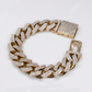 10k Gold Diamond 17mm Cuban Bracelet - 20226